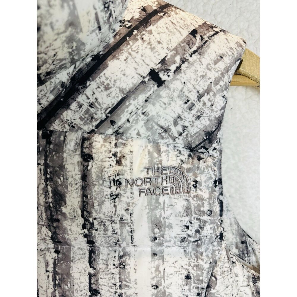 The North Face Down 700 Nuptse 2 White Birch Print Puffer Vest Women's S EUC - Picture 2 of 8